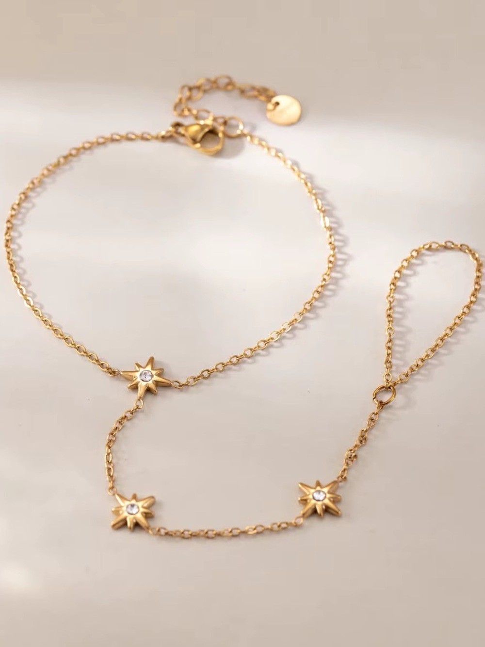 18K Gold Plated Star Hand Chain Bracelet
